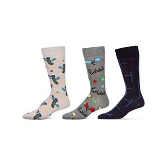 Men's 3 Pair Pack Novelty Sports Crew Socks
