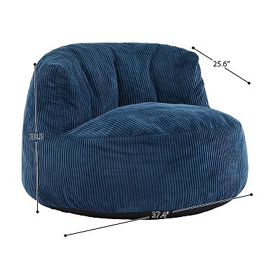 SERWALL Corduroy Bean Bag Chair with Wide Backrest