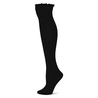 Women's Lace Trim Fleece Over The Knee Socks