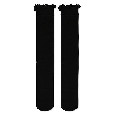 Women's Lace Trim Fleece Over The Knee Socks