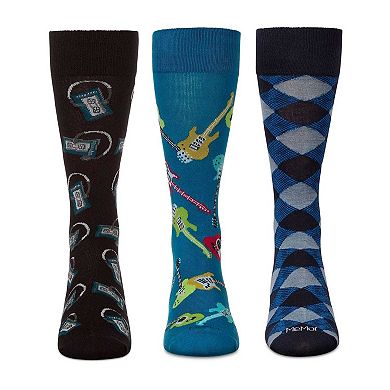Men's 3 Pair Pack Novelty Hobbies Crew Socks