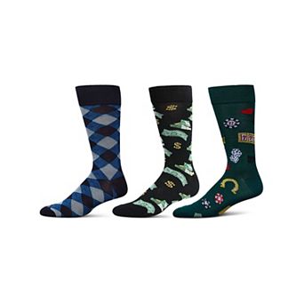 Men's 3 Pair Pack Novelty Hobbies Crew Socks