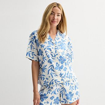 Women's Sonoma Goods For Life® Woven Short Sleeve Sleep Top
