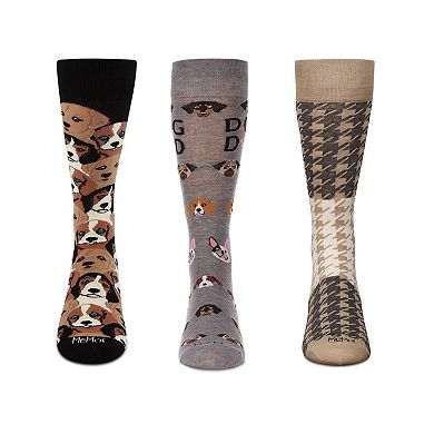 Men's 3 Pair Pack Novelty Pet Lovers Crew Socks