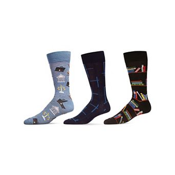 Men's 3 Pair Pack Novelty Professions Crew Socks