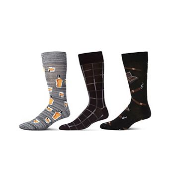 Men's 3 Pair Pack Novelty Drinks Crew Socks