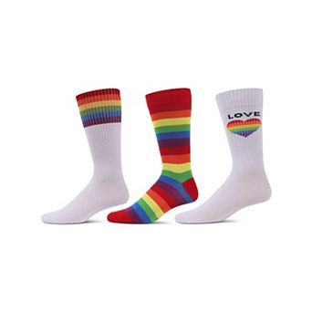 Men's 3 Pair Pack Pride Novelty Crew Socks