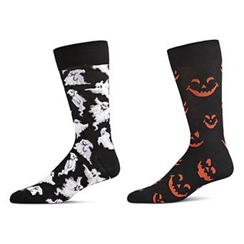 Men's 2 Pair Pack Novelty Halloween Crew Socks