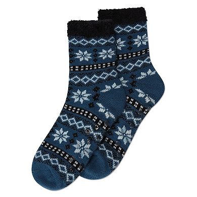 Women's Merry Snowflake Cozy Lined Crew Socks