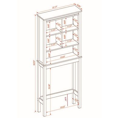 LuxenHome Farmhouse White MDF Wood Over-the-Toilet Space Saver Cabinet