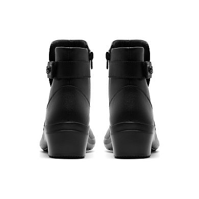 Clarks Angie Serena Women's Leather Ankle Boots With Strap Detail
