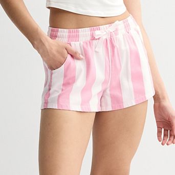 Juniors' Project Indigo Low-Rise Soft Striped Shorts