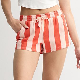 Juniors' Project Indigo Low-Rise Soft Striped Shorts