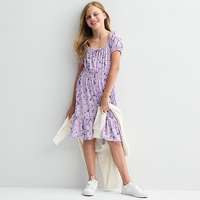 Girls 6-20 SO® Tie Front Puff Sleeve Mini Dress in Regular & Plus Size