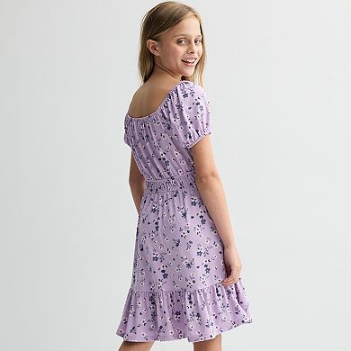 Girls 6-20 SO® Tie Front Puff Sleeve Mini Dress in Regular & Plus Size