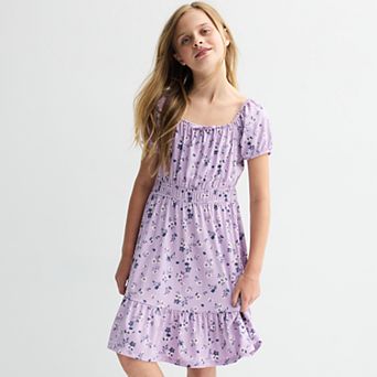 Girls 6-20 SO® Tie Front Puff Sleeve Mini Dress in Regular & Plus Size