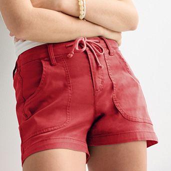 Juniors' Project Indigo Drawstring Shorts