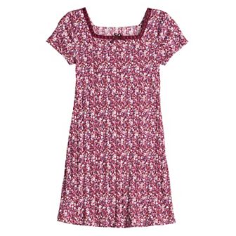 Girls 6-20 SO® Square Neck Lace Trim Mini Dress in Regular & Plus Size