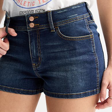 Juniors' Project Indigo Double Button Shorts