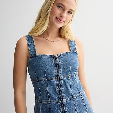 Juniors' Love, Fire Corset Zip Front Tank Dress