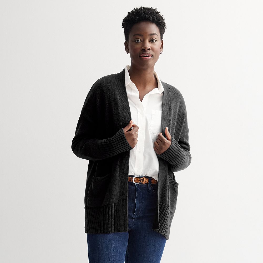 Women's Longline Cardigan with Button-Front - Effortless Casual-Chic Layering Piece