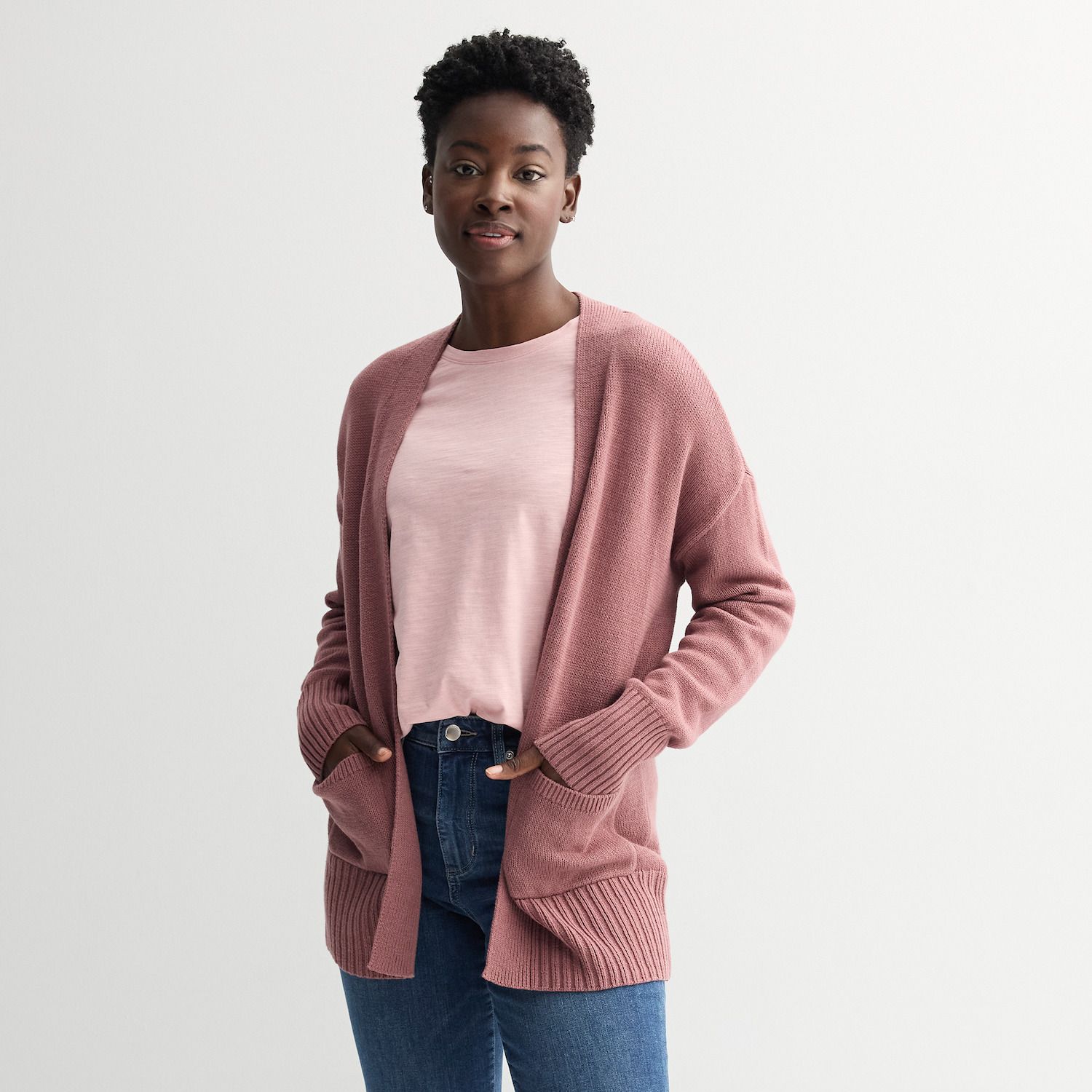 Petite Sonoma Goods For Life® Open Front Longline Cardigan