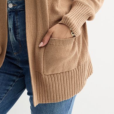 Plus Size Sonoma Goods For Life® Open Front Longline Cardigan