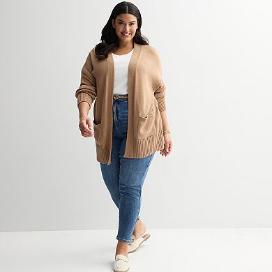 Plus Size Sonoma Goods For Life® Open Front Longline Cardigan