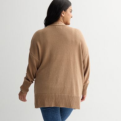 Plus Size Sonoma Goods For Life® Open Front Longline Cardigan