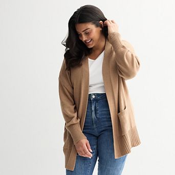 Plus Size Sonoma Goods For Life® Open Front Longline Cardigan