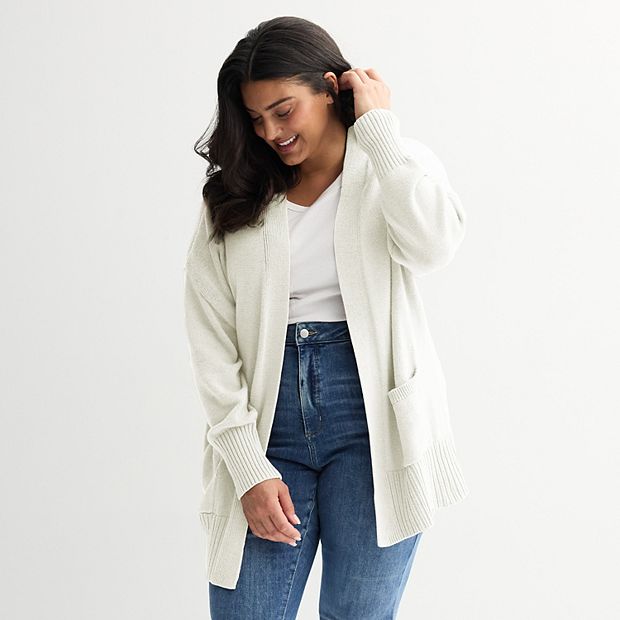 Plus Size Sonoma Goods For Life® Open Front Longline Cardigan