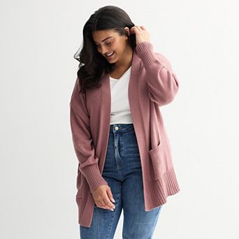 Plus Size Sonoma Goods For Life® Open Front Longline Cardigan