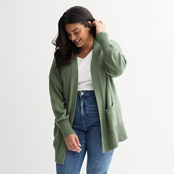 Plus Size Sonoma Goods For Life® Open Front Longline Cardigan