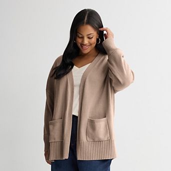 Plus Size Sonoma Goods For Life® Open Front Longline Cardigan
