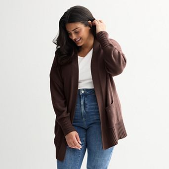 Plus Size Sonoma Goods For Life® Open Front Longline Cardigan