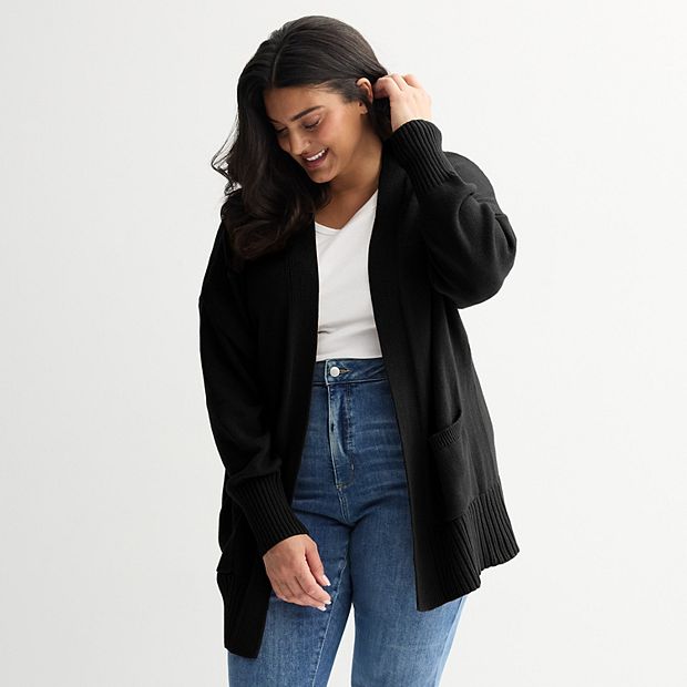 Plus Size Sonoma Goods For Life® Open Front Longline Cardigan