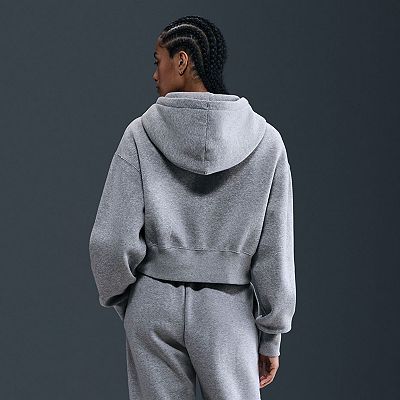 Women's Nike Loose Full-Zip Crop Hoodie in Phoenix Fleece