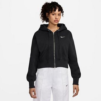 Women's Nike Loose Full-Zip Crop Hoodie in Phoenix Fleece