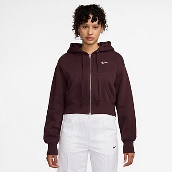 Women's Nike Loose Full-Zip Crop Hoodie in Phoenix Fleece