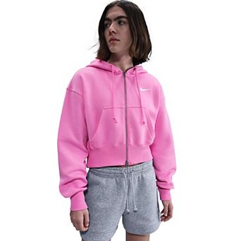 Women's Nike Loose Full-Zip Crop Hoodie in Phoenix Fleece