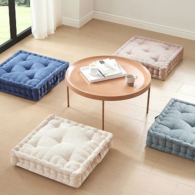 Intelligent Design Azza 24 in Chenille Square Floor Pillow Cushion