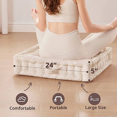 Intelligent Design Azza 24 in Chenille Square Floor Pillow Cushion