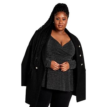 Avenue Women's Plus Size Glam Peplum Top