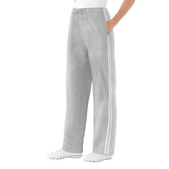 Woman Within Plus Size Better-Fleece Side-Stripe Pull-On Sweatpants