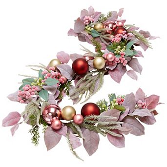 BrylaneHome 6’ Blush Christmas Garland