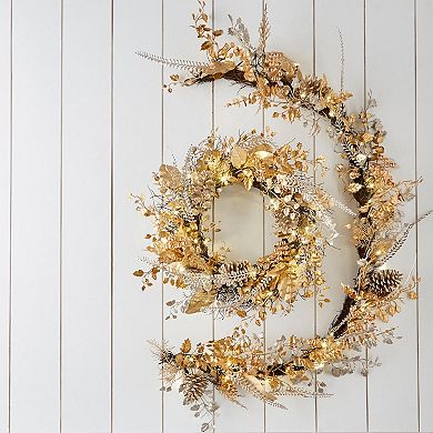 BrylaneHome 6' Pre-Lit Gold & Silver Garland