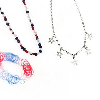 Celebrate Together™ Silver Tone Patriotic 3-Piece Choker Necklace Set