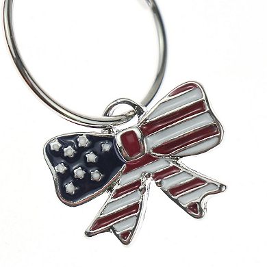 Celebrate Together™ Silver Tone Americana Bow Hoop Earrings