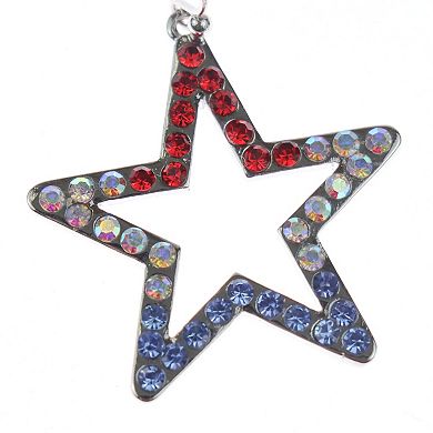 Celebrate Together™ Silver Tone Red, White and Blue Star Drop Earrings