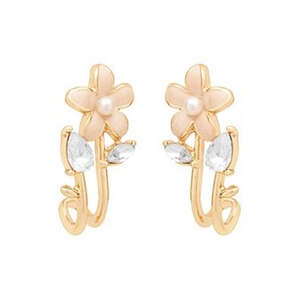 LC Lauren Conrad Enamel Floral Hook Earrings